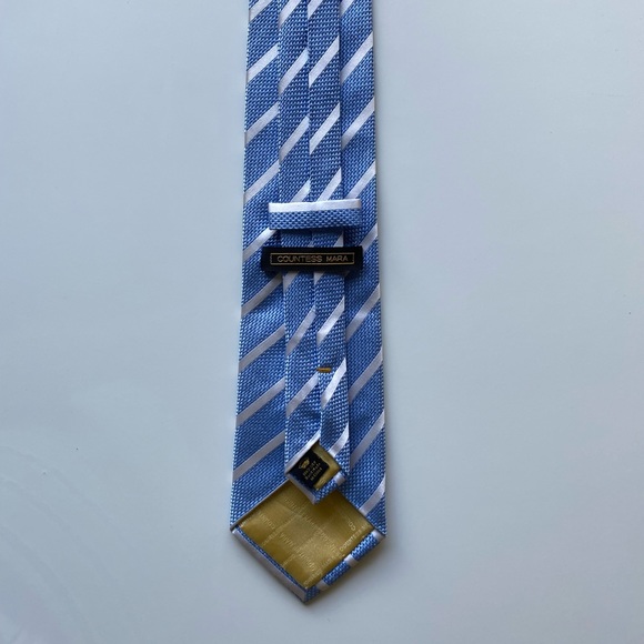 Stafford Essentials 100% Silk handmade Blue Tie - Picture 4 of 4